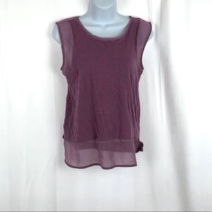 Ann Taylor Linen knit cap sleeve top S